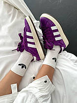 Жіночі кросівки Adidas Campus Purple Skate Адідас Кампус фіолетові замша шкіра повсякденні демісезон, фото 4
