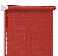 Ролеты на окна Рулонные шторы Жалюзи Однотонные Лен 888 Бордовый