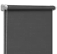 Роллеты на окна Рулонные шторы Жалюзи Однотонные Лен 519 Темно-серый