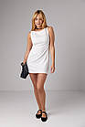 Коротке жіноче плаття без рукавів — білий колір, M (є розміри), фото 4