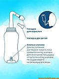 Neti Pot чайник для промивання носа сіллю в домашніх умовах зозуля іригатор неті пот від гаймориту аспіратор для дітей та дорослих, фото 7