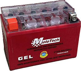 Акумулятор для мото скутера АКБ 12В 9А/год Mototech АКБ YTX9-BS 9AM (GEL) низький