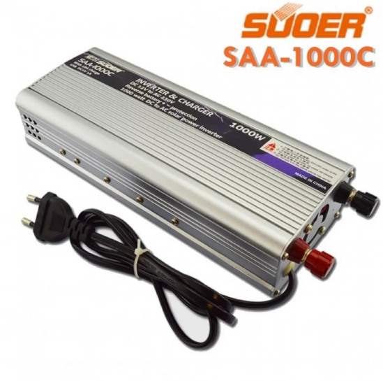 Інвертор 12V в 220V Suoer SAA-1000C із зарядкою 10А + USB, фото 1