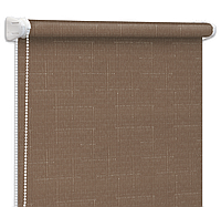 Ролеты на окна Рулонные шторы Жалюзи Однотонные Лен 7439 Шоколадный