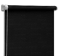 Ролеты на окна Рулонные шторы Жалюзи Однотонные Лен 2136 Черный