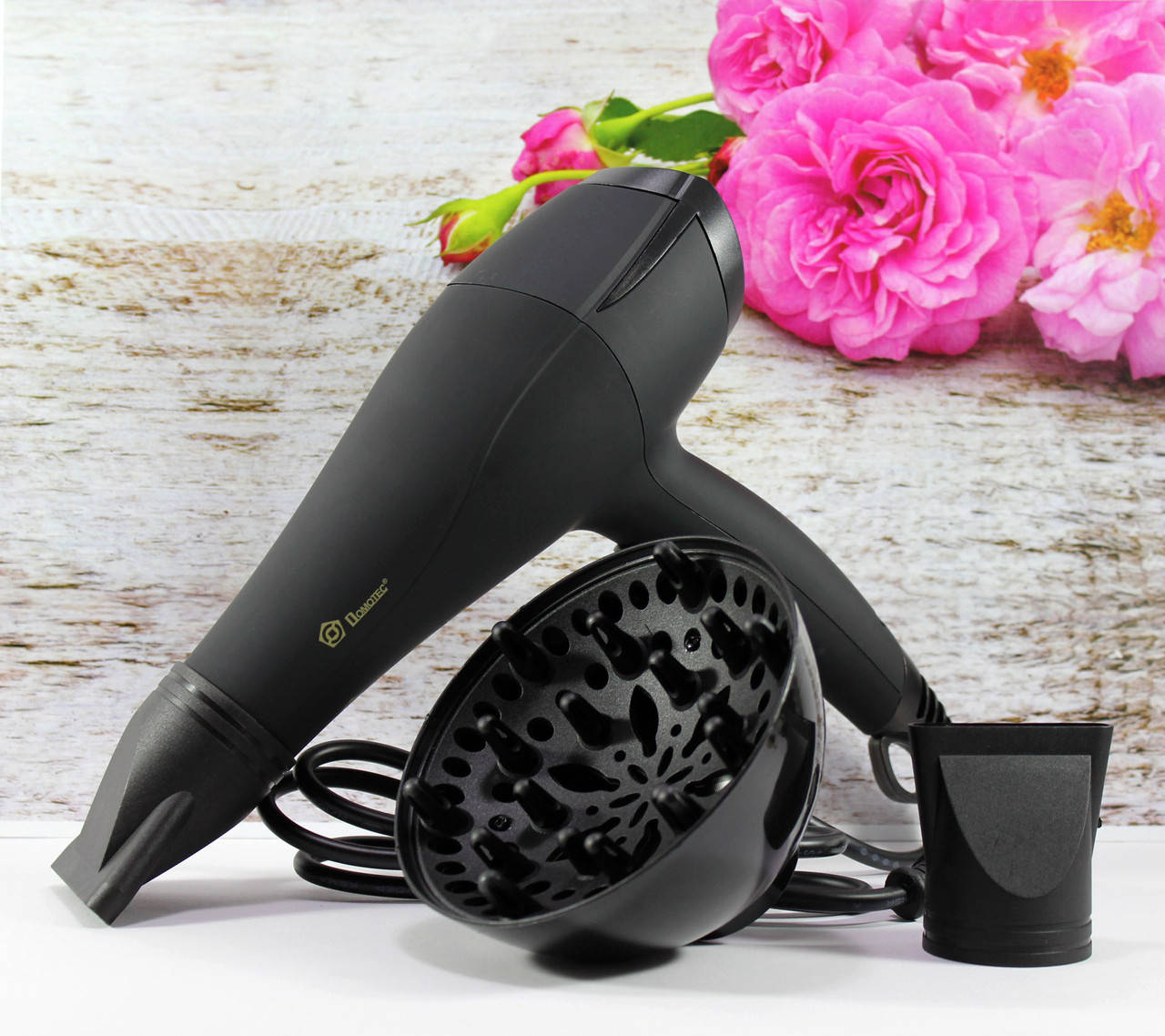 

Фен для сушки и укладки волос Domotec MS-0218 3000 Вт Домотек 3 насадки диффузор