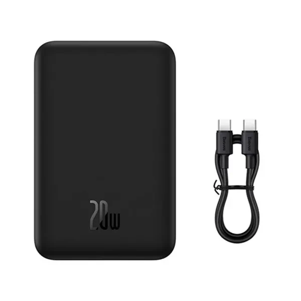 Павербанк з MagSafe 20000mAh 20W Baseus Magnetic з бездротовою зарядкою Qi 15W 3A QC3.0+PD3.0 2in1 Чорний