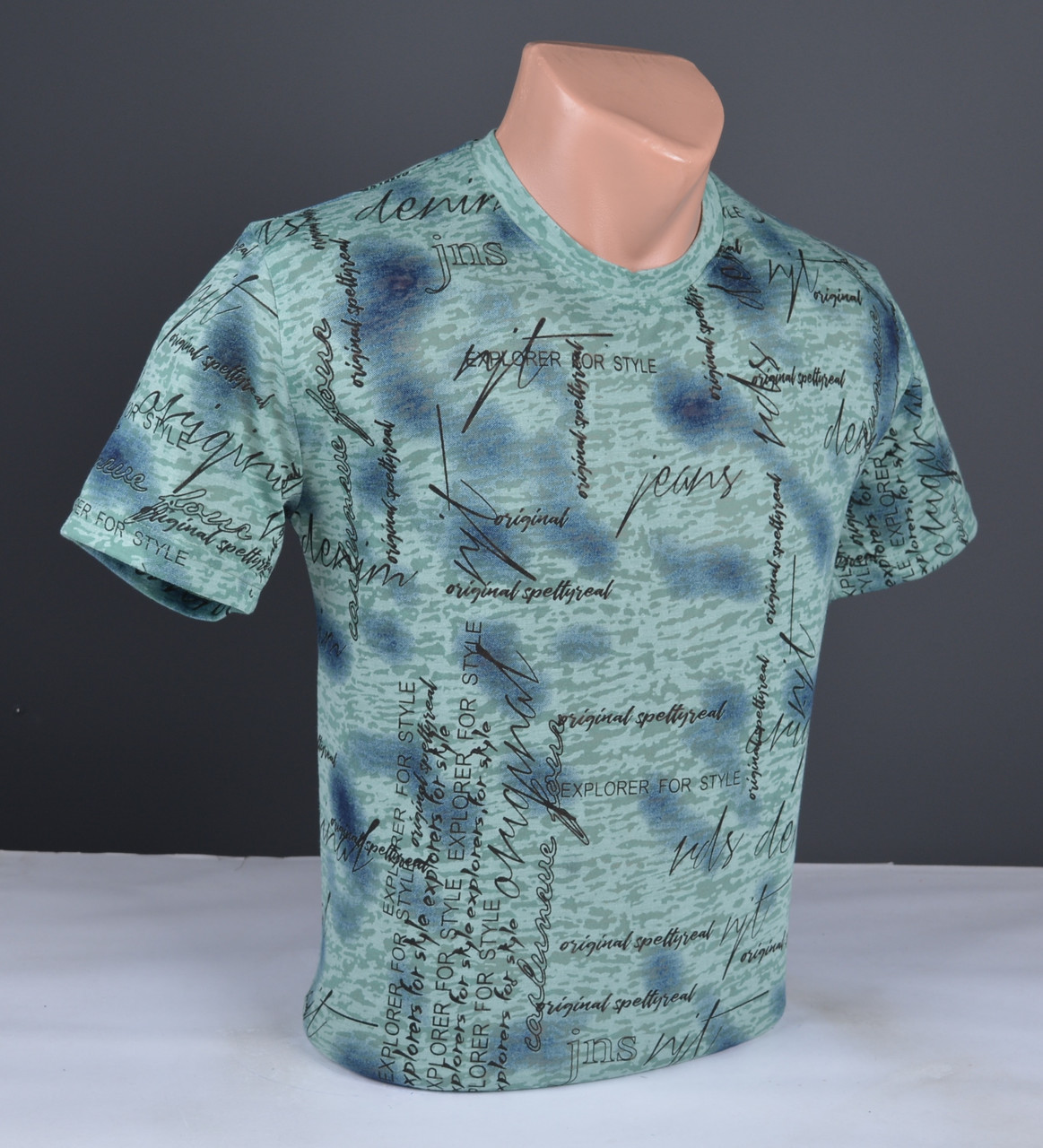 Чоловіча футболка ВЕЛИКОГО РОЗМІРУ світло-зелена Туреччина 4670 Б, фото 1