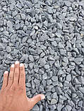 Галька сіра графітова базальтова для ландшафтного дизайну та декору клумб (ціна за 1 кг від 1 тони), фото 4