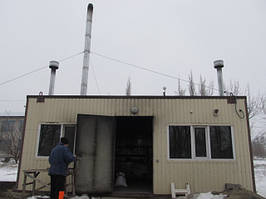 Блочная котельная  на твердом топливе 100 кВт  топливо-щепа г.Лозовая 5
