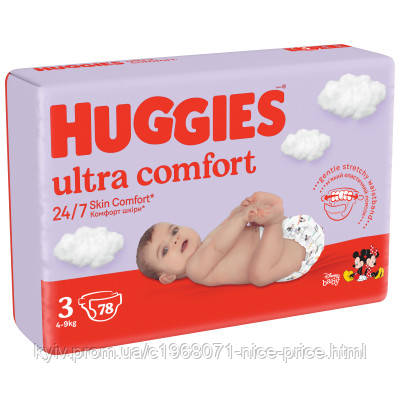 Подгузники Huggies Ultra Comfort 3 4-9 кг Mega 78 шт 5029053548760 n ...