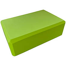 Блок для йоги та фітнесу опорний 225х150х75мм лайм, FI-5951