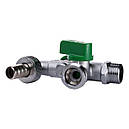 Кран зі штуцером подвійний ARCO 1/2″x3/4″x3/4″ кульовий поливальний (00472), фото 2