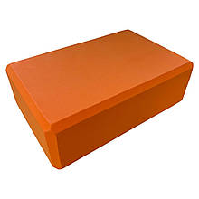 Блок для йоги та фітнесу опорний 225х150х75мм Помаранчевий, FI-5951