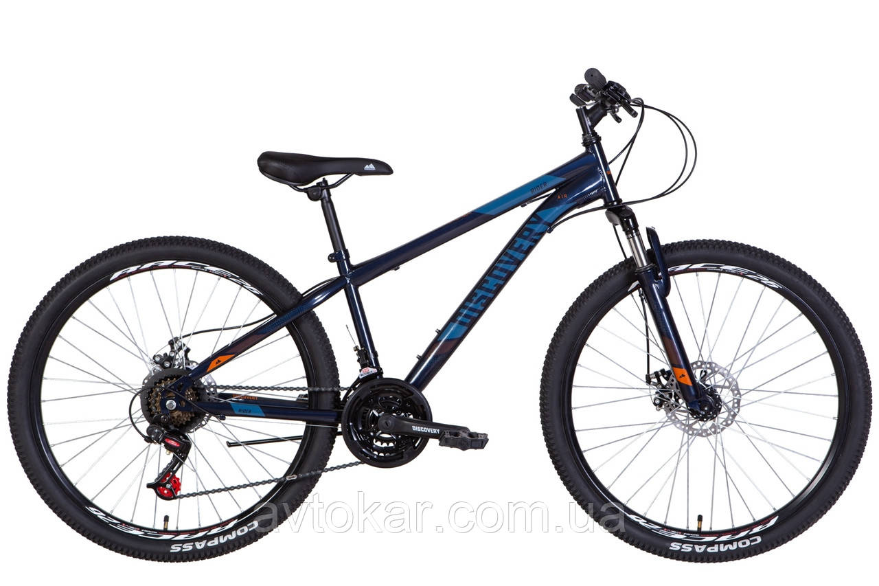 Велосипед 26" Discovery RIDER AM DD 2022 рама 16" Темно-синій з оранжевим ORG
