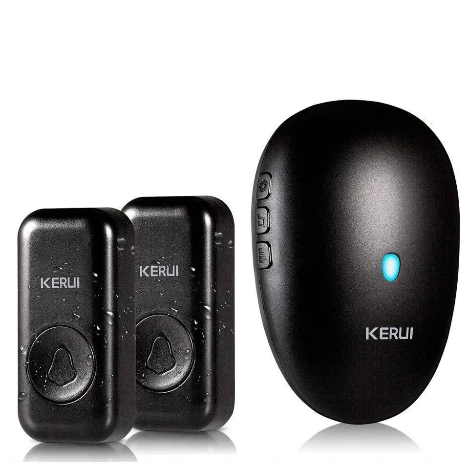 Бездротовий дверний дзвінок IP55 KERUI M521_2 black з 2 кнопками виклику. Чорний