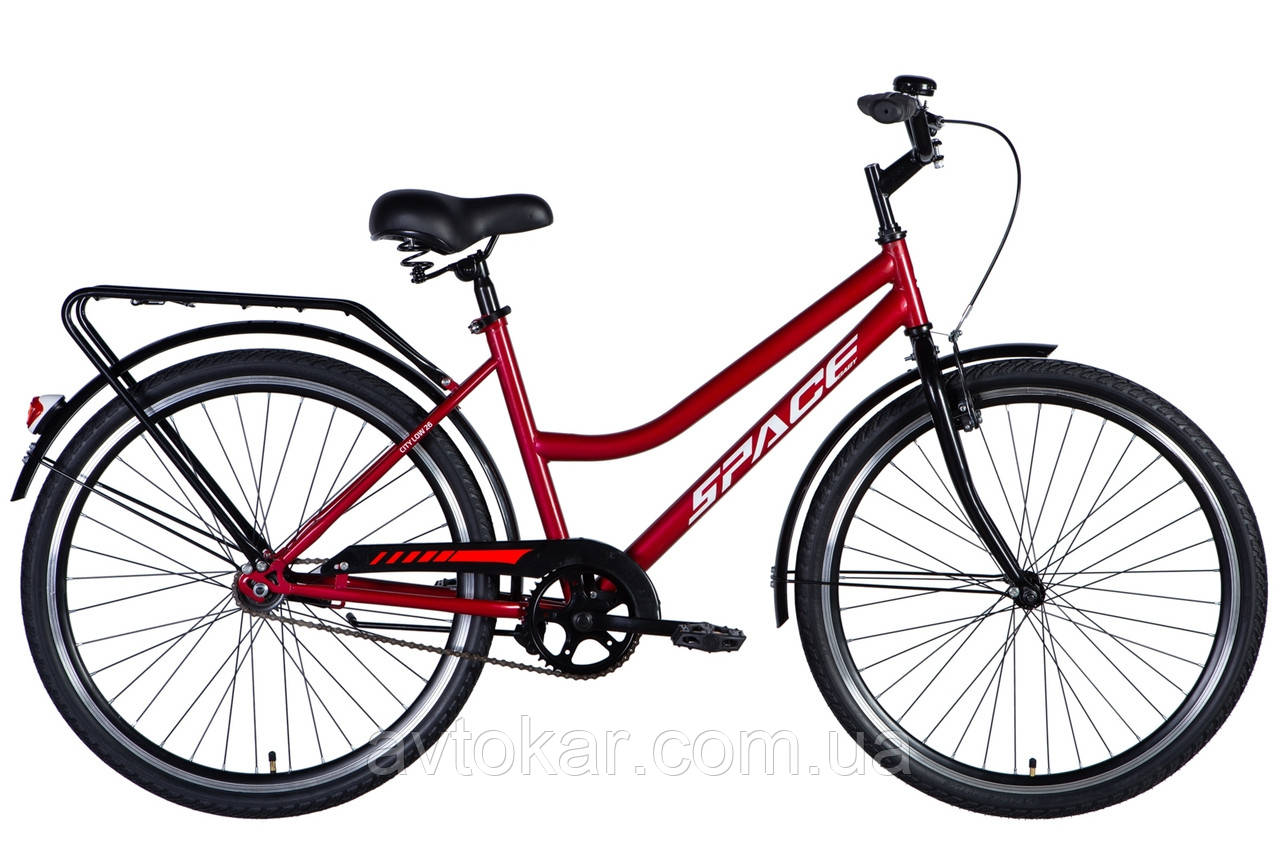 Велосипед ST 26" SPACE-049 рама- тормозная с багажником задн St с крылом ST2024 (рубіновий) ORG