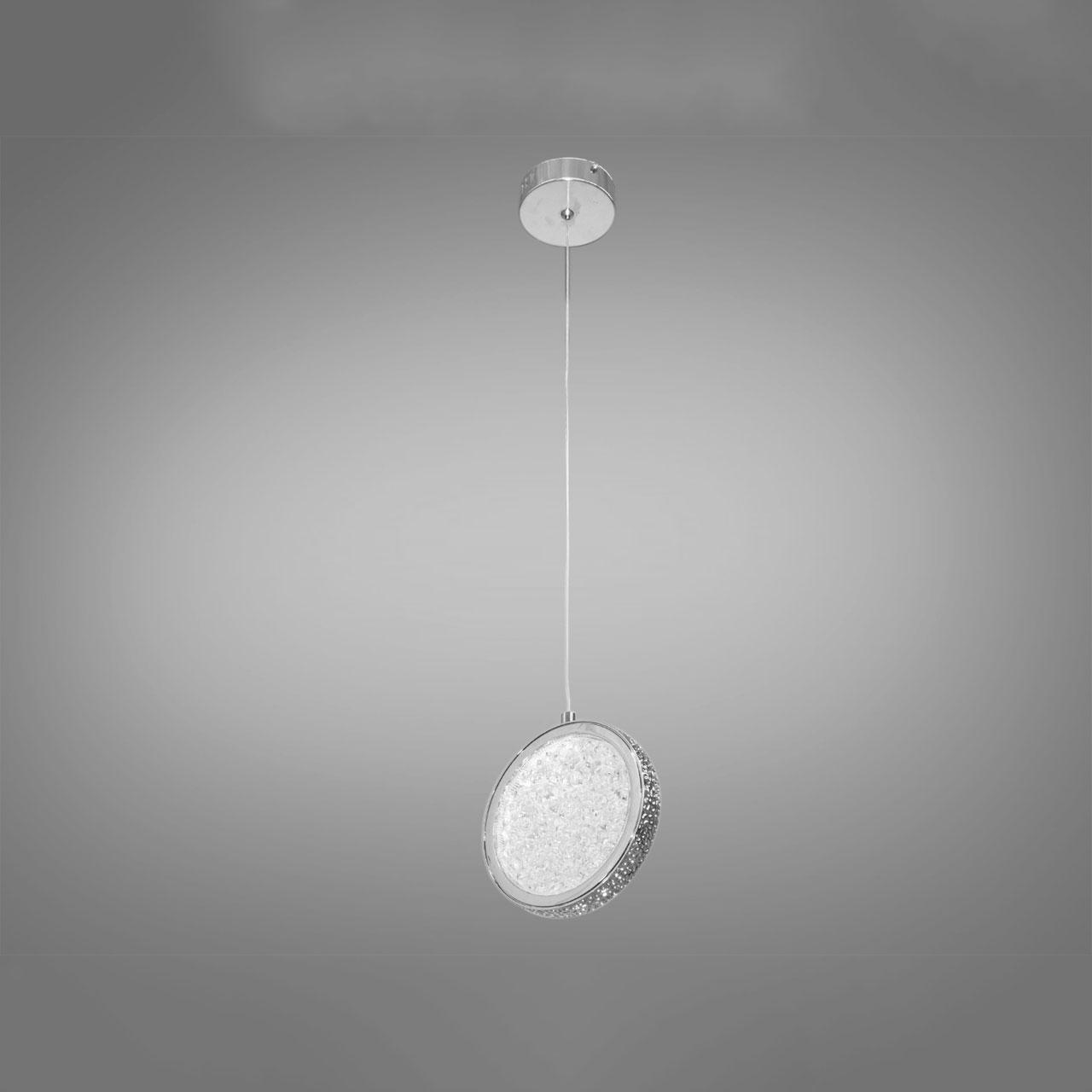 Підвісний сучасний світильник на 1 ламп світлодіодний 8 Вт колір каркасу хром D-4116/1HR, фото 1