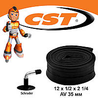 Камера CST 12х1/2х2 1/4 (57-203) AV 35 мм для дитячих велосипедів або колясок / крива авто штуцер ORG