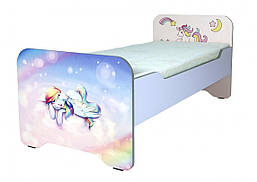 Ліжко дитяче з заокругленими бильцями з фотодруком, без матраца 0837 + Ф