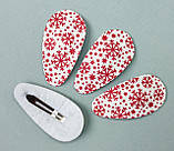 Заколки клик клак снежинки Сніжинки зі шкіри 55 грн за 1 шт, фото 2