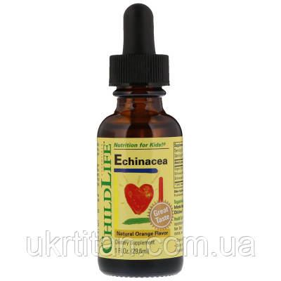 Оригінал! Трави ChildLife Рідка Ехінацея для Дітей з Апельсиновим Смаком, Echinacea, (CDL-10100) - Вища Якість!, фото 1