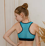 Дитяча форма для гімнастики для дівчаток спортивні подвійні шорти з біфлексу з сіткою і топ Жасмин р. 26-44, фото 5