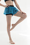 Дитяча форма для гімнастики для дівчаток спортивні подвійні шорти з біфлексу з сіткою і топ Жасмин р. 26-44, фото 6