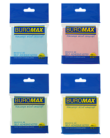 Блок паперу для нотаток з липким шаром 76х76мм асорті Buromax BM.2312-99