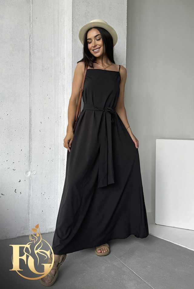 Літня сукня сарафан максі з поясом "Charlotte" оптом