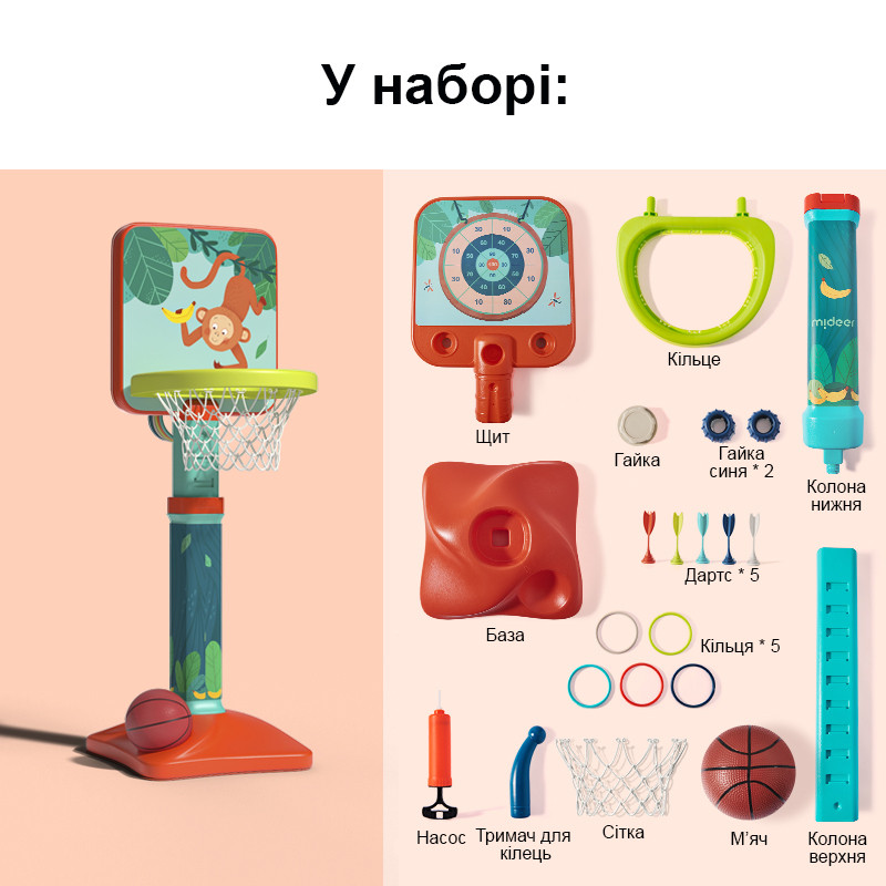 Гра Баскетбол 3 в 1 (баскетбол, кільця, дартс)