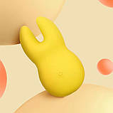 Вібратор для клітора із роздвоєним кінчиком жовтого кольору Sweet Em Velvet Lure Кайф, фото 5