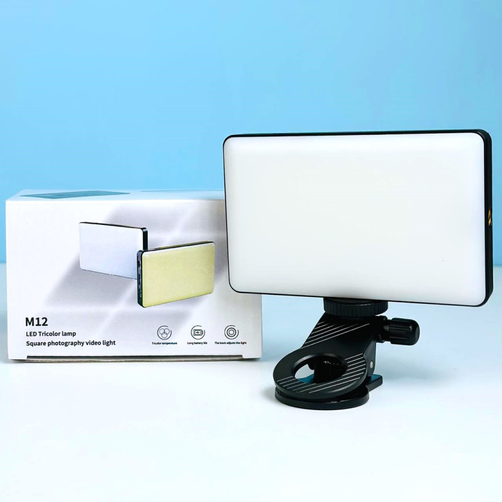 Портативне відеосвітло M12 з затискачем для фіксації 2000mAh 3000-9900K (10,5*6,5см)