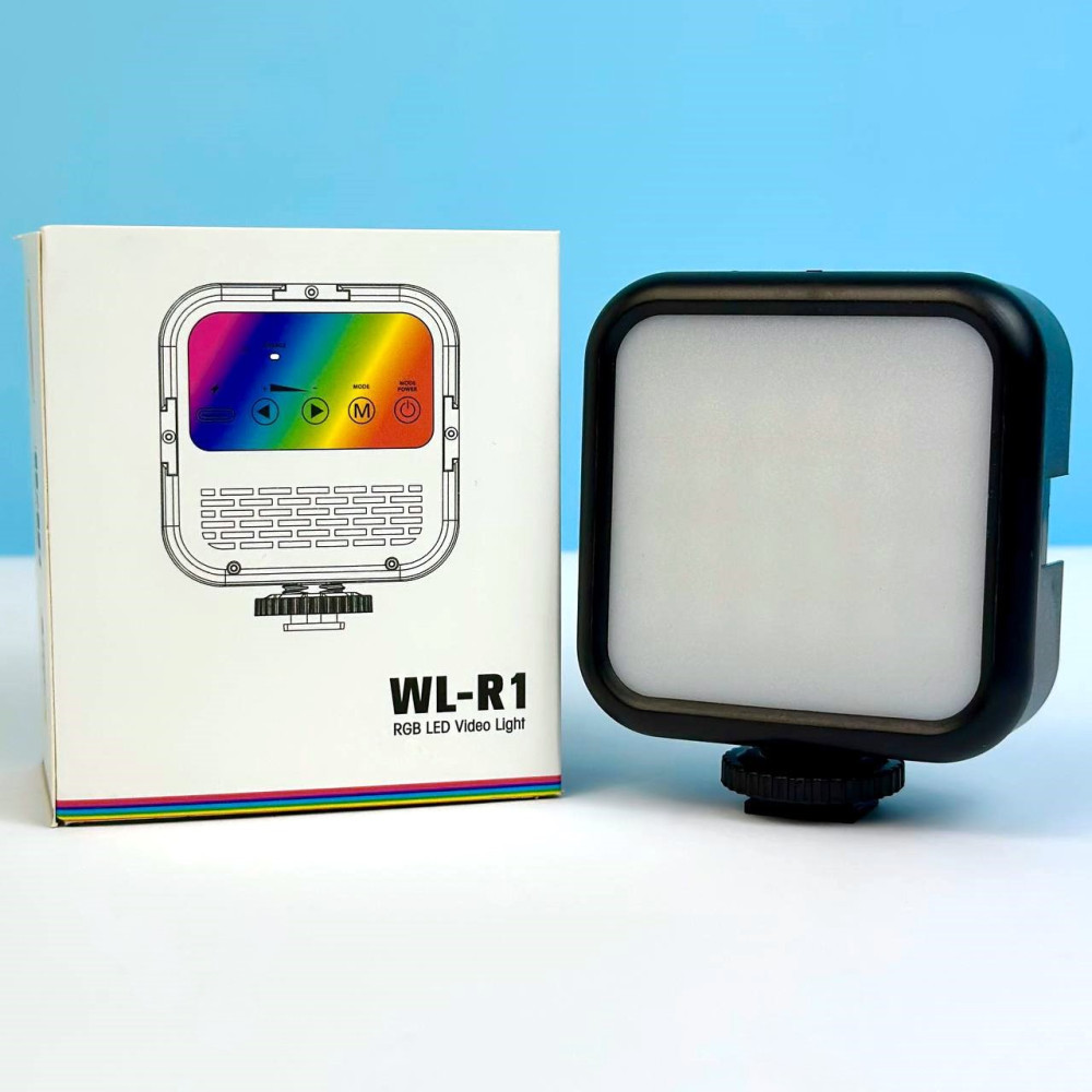 Портативне відеосвітло WL-R1 RGB 1200mAh 3000-7000K (7,5*7,5см)