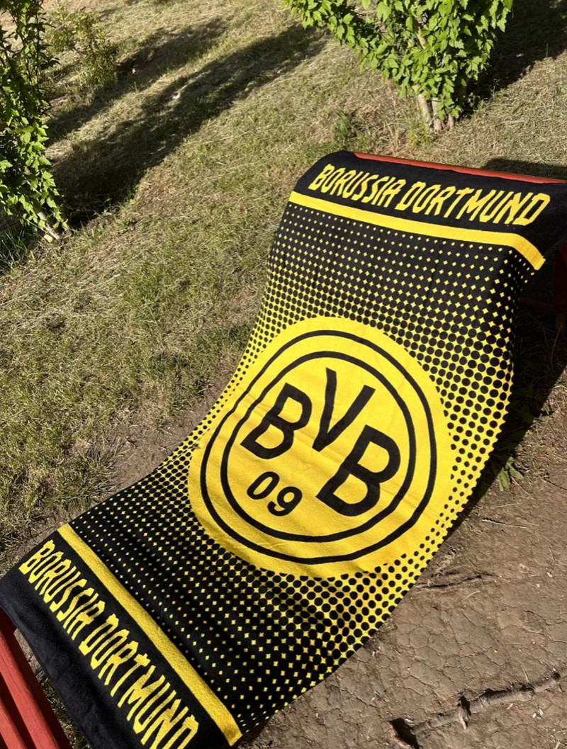 Пляжний рушник 75x150 Borussia Dortmund футбольний клуб чорно-жовтий бавовняний Туреччина