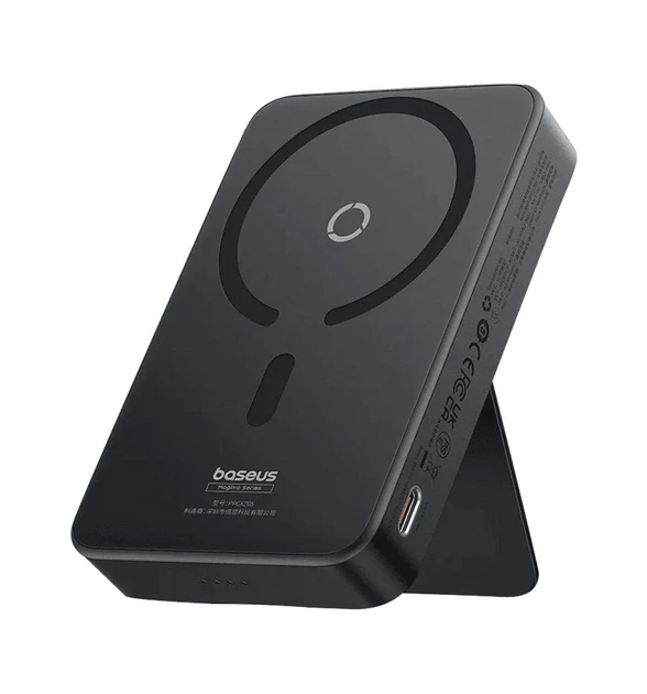 УМБ Павербанк з MagSafe 5000 mAh 20W Baseus MagPro Magnetic з бездротовою зарядкою Qi 15W 2in1 Чорний