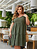 Літня натуральна сукня розлітайка із прошви з підкладкою, батал великі розміри, фото 5