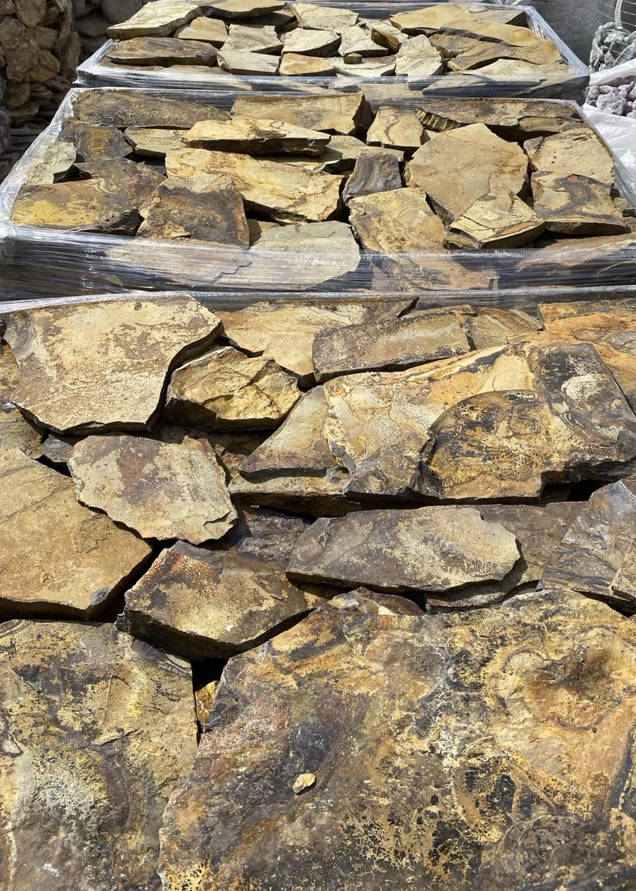 Сланець закарпатський коричнево-жовтий / камінь для доріжок та облицювання, фото 1