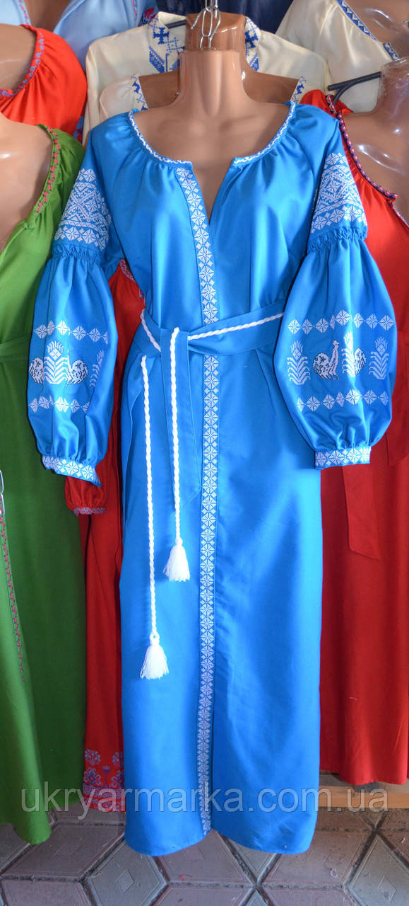 Вишите плаття  стиль бохо,  "Небо над Карпатами"