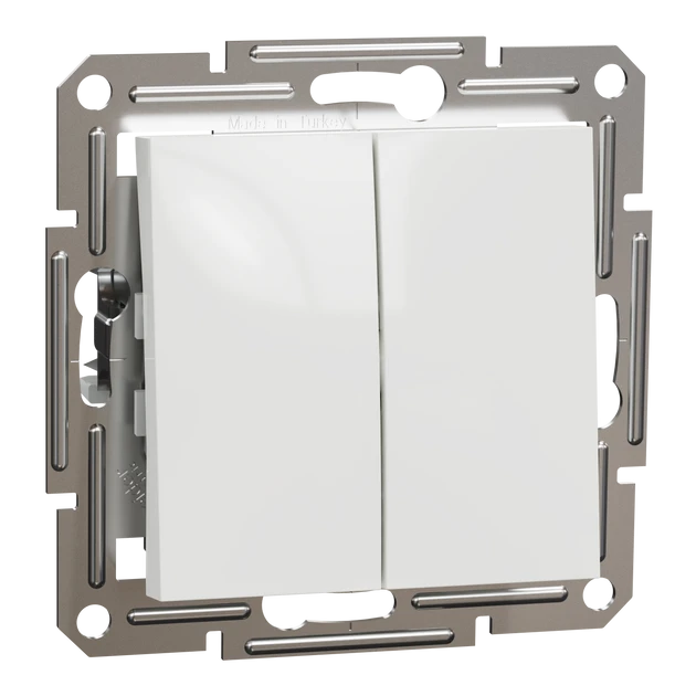 Кнопка подвійна Біла, Asfora EPH1170121, фото 1