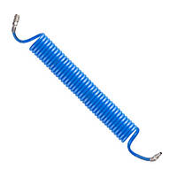 Професійний шланг спіральний 8х12 мм, 10 м з швидкороз'ємними з'єднаннями INTERTOOL PT-1716 : до 15 атм VSA