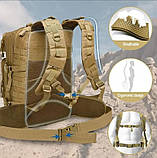 Тактичний похідний рюкзак Solve на 45 л KT6003001 Олива solve, фото 6