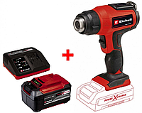 Потужний фен акумуляторний Einhell TE-HA 18 Li - Solo: з АКБ18 V 4.0 Ah, 350°С / 550°С, 200л/хв.,вага 0.61 кг VSA