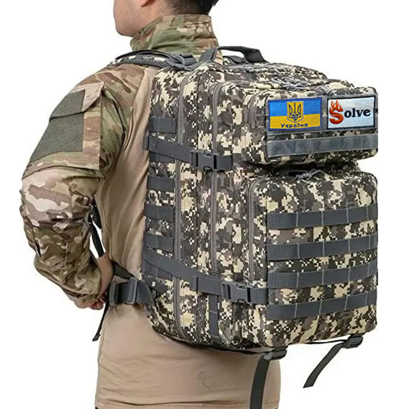 Тактичний похідний рюкзак Solve на 45 л KT6003007 Сірий піксель, фото 1