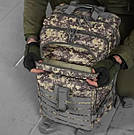 Тактичний похідний рюкзак Solve на 45 л KT6003007 Сірий піксель, фото 10