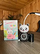 Дитячий настільний годинник з LED лампою та органайзером для ручок Alarm clock XL-801 Настільний годинник у вигляді панди, фото 3