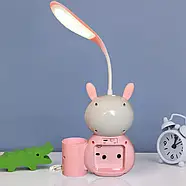 Дитячий настільний годинник з LED лампою та органайзером для ручок Alarm clock XL-800 Настільний годинник Рожевий, фото 4
