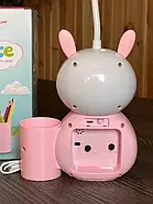Дитячий настільний годинник з LED лампою та органайзером для ручок Alarm clock XL-800 Настільний годинник Рожевий, фото 7