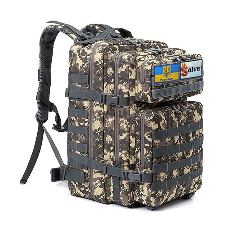 Тактичний похідний рюкзак Solve Сірий піксель на 45 л KT6003007 peremogaua, фото 1