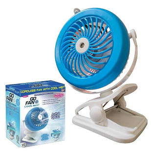 Вентилятор настільний зі зволожувачем повітря на прищіпці, портативний usb мінівентилятор з акумулятором
